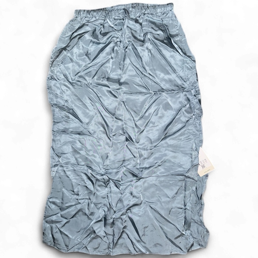 Halara tie waist satin like midi slip skirt XS